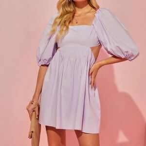 HYFVE - Lavendar Puff Sleeve Open Back Mini Dress size M VICI